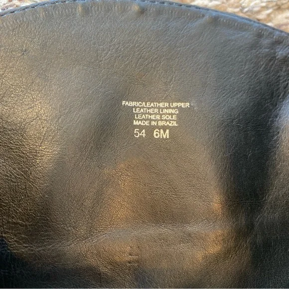 Tory Burch Riding Boots Wool Leather Black Navy Womens Size 6 - Picture 5 of 8